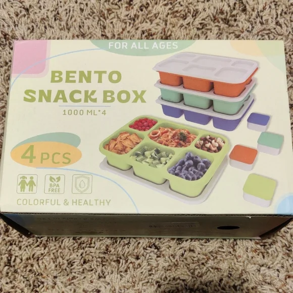 6 Compartment Lunch Set with Color Options - Picture 2 of 4